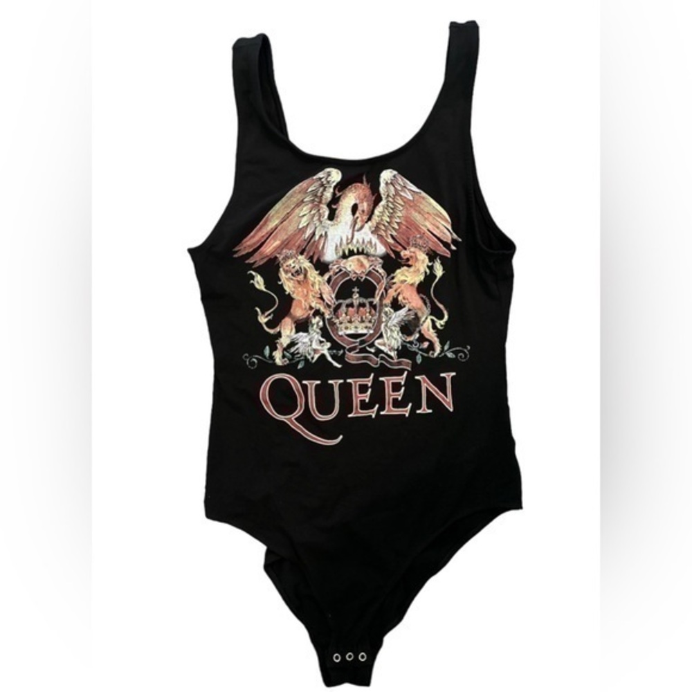 Queen Official Rock Band Black Bodysuit Size L